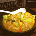 ホルモン拉麺 炎のモツ魂 - 炎の味噌モツラーメン