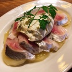 Marinated sardines with sour cream sauce