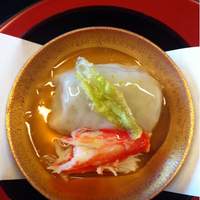 東京 芝 とうふ屋うかい - 芋の子餅と蟹