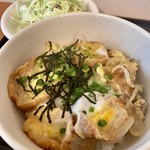 まんぷく食堂 - 油麩玉子丼(\500)　盛り付け例