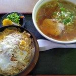 Ojimaya - ◎Aランチ(かつ丼＋半ラーメン) 650円(税込)﻿