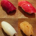 鮨 さいとう - 【2012.2.4】トロ、大トロ、墨烏賊、白海老