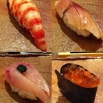 鮨 さいとう - 【2012.2.4】車海老蒸し、鯖、鯵、いくら