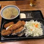 北海道厚岸 - 牡蠣フライ5個定食ライス抜き。