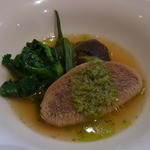 トラットリア・アルベロ - セコンドピアット／牛タンのボリート、サルサベルテソース