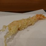 手打蕎麦 松竹庵 ます川 - 車海老の天ぷらはお塩で