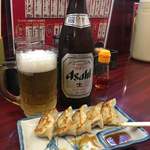 拉麺 空海 - 瓶ビール&一口餃子