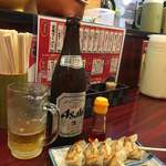 拉麺 空海 - 瓶ビール&一口餃子