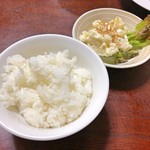 菜香 - 半ライス + お通し（ポテトサラダ）