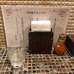 たけうちうどん店 - 卓上調味料は一味のみ