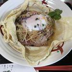 本格手打ち蕎麦  福籠 - 福籠　湯葉を広げてから食べます