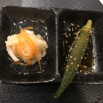 京松蘭 - 
      お口直しの
      なますとオクラのお浸し