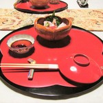 一風庵 - 梅のお盆。