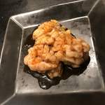 京松蘭 - 
      上ミノ（タレ）
      肉厚のミノには隠し包丁を入れてるので食べやすい