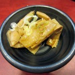 麺処 古武士 - ”おつまみメンマ”。