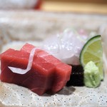 銀座 しのはら - 塩釜産まぐろ　塩締め平目