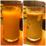 Cafe & Bakery Boulanco - カフェオレとオレンジジュース