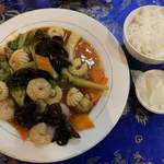 龍鳳飯店 - ミックス海鮮と野菜の辛味噌炒め　ごはん単品別オーダー