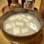 とんかつ 万平 - 豆腐の白味噌も美味しい♪