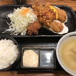 Hokkaidou Akkeshi - ザンギとカキフライの定食