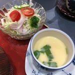 Unagitowashokuogino - 茶碗蒸し、サラダ