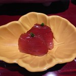 銀座 しのはら - カツオの玉ねぎ醤油漬け