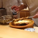 銀座 しのはら - うなぎの蒲焼き調理過程