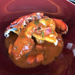 表参道うかい亭 - スペシャルランチコース１２０００円。オマール海老のポワレ。ミディアムレアに焼かれたプリプリの海老と、アメリケーヌソースがマッチして、とーっても美味しかったです（╹◡╹）（╹◡╹）