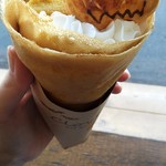 118497518 - Ｒ1.10：限定　かぼちゃプリンクレープ（380円）プリンが粗ごしでめっちゃかぼちゃ感！！