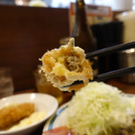 かつれつ四谷たけだ - 衣もサクリと揚がってて美味しいお！ 　タルタルの味付けも得意の酸味が適度でOK