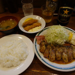 かつれつ四谷たけだ - カキバター焼定食 1550円