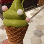 茶人 - お抹茶ソフト (税込)480円 ※スプーンも付いてきます(2019.10/下旬)