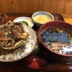 末広 - かき揚げ天丼 そばセット 880円税込