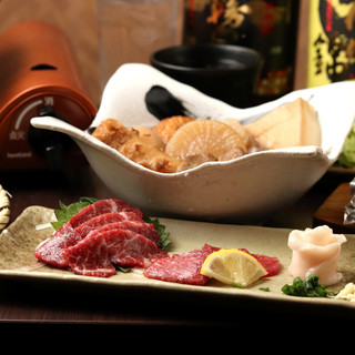 お出汁が染みた季節の＜おでん＞×焼酎進む＜九州料理＞◎