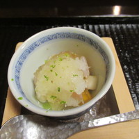 はと - とつか鯵　カブ　柿　ジュレ和え