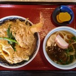 丸味 - 天丼、昆布うどん(ミニ)