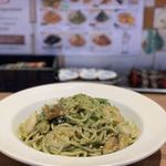 ナナイロパスタ - 塩レモンジェノベーゼ 1,180円 + 大盛り 250円。