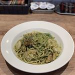 ナナイロパスタ - 塩レモンジェノベーゼ 1,180円 + 大盛り 250円。
