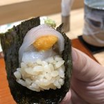 鮨旬美西川 - スペシャリテ　雲丹とイカの手巻き鮨
