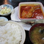 サン浜名 - 鳥ももトマト煮(500円)＋定食(300円)　12.01.30.