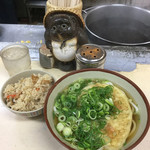 松屋 - ネギプラスな天ぷらうどん＆かやくご飯