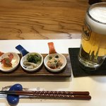 海鮮料理 つじ平 - 生ビール＆お通し