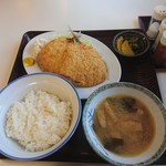 長妻食堂 - アジフライ定食850円(ごはん小盛)