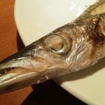201203 焼き魚はカマス　ハンサムな顔でした
