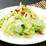 Fried lettuce with chili pepper