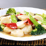 Boiled scallops in oyster sauce