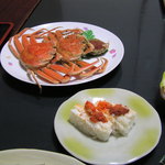 レイクサイド琴引 - 茹で蟹（せこ蟹）、蟹寿司