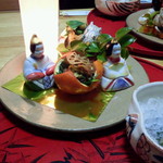 魚庵旬彩 - お雛様を模した器が可愛い