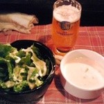 らんぐさむ - サラダ＋スープ＋ランチビール