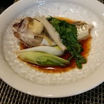 食彩播 - ハタハタ湯上げ春菊と長葱 割醤油生姜